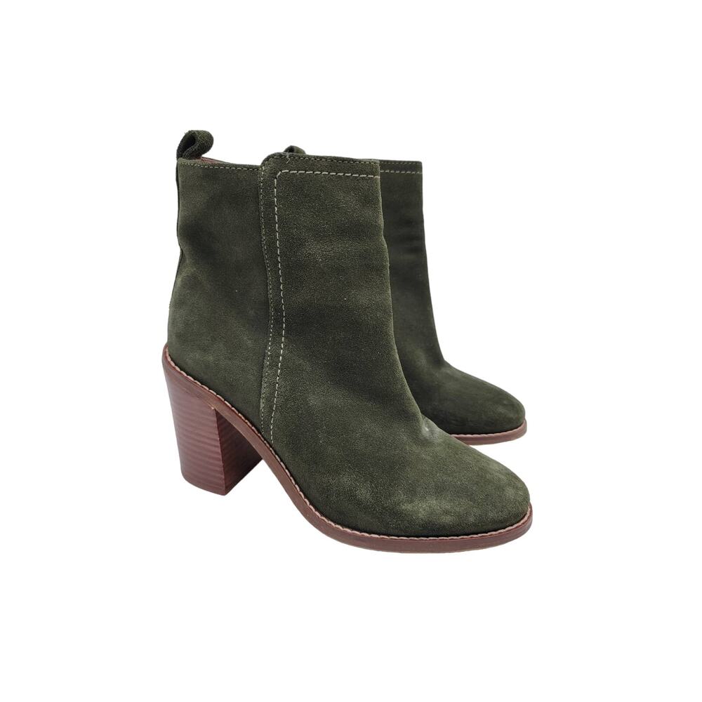 Seychelles Women's Ankle Booties Pointed Toe Suede Leather Green Size 6.5
